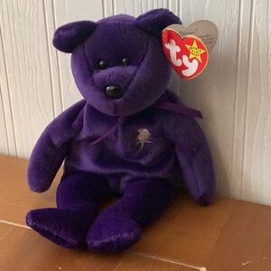 Ty Beanie Baby Princess Diana Purple Teddy Bear